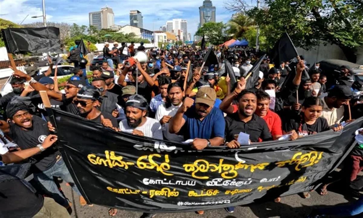 斯里兰卡的抗议者们
