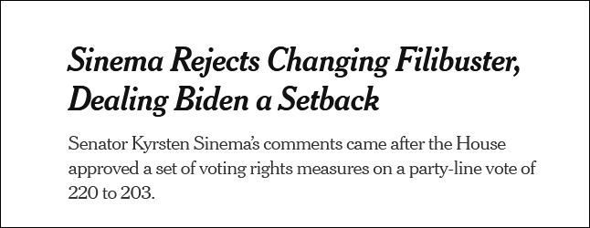 《纽约时报》：西尼马拒绝改变主意，这给拜登带来挫折