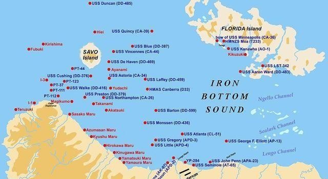 每一个红点都是一艘沉船