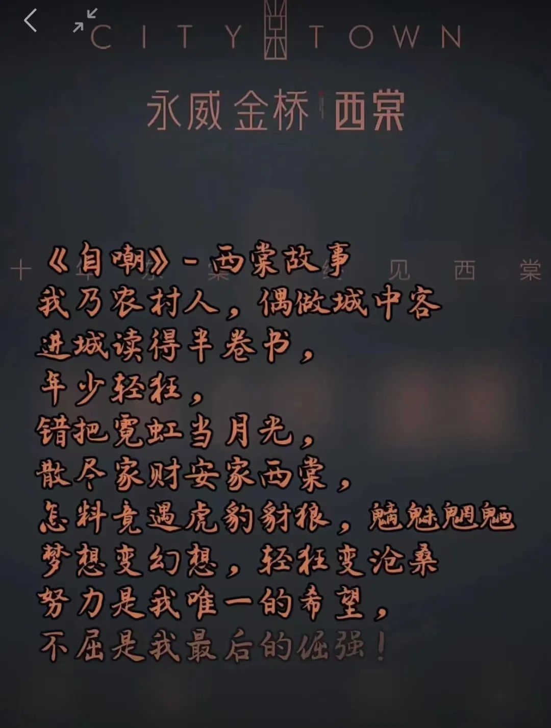 一位业主为维权写的诗