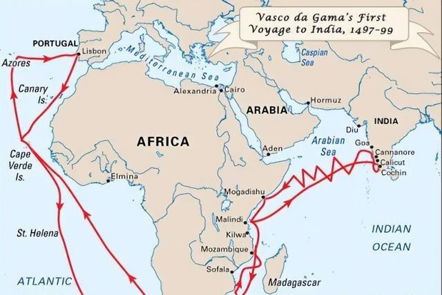 以前从印度到欧洲是走好望角这条航线的，好望角被英国人控制