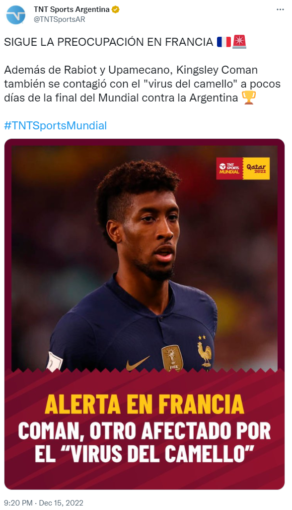 TNT Sports Argentina发布的推文截图