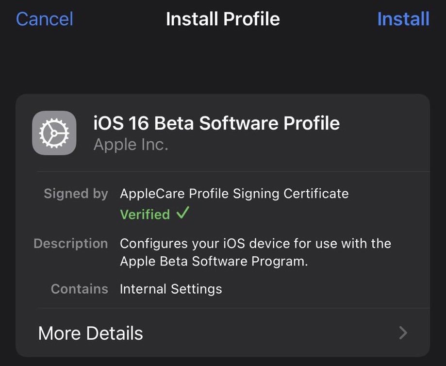 苹果 iOS 16 Beta 描述文件偷跑，但暂时无法下载更新