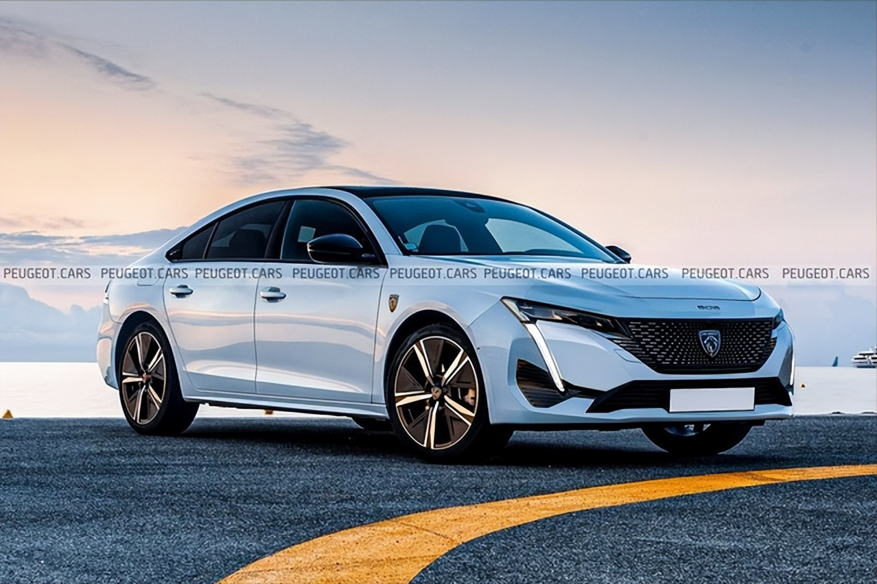 全新标致508海外曝光无框车门轿跑设计2023年国产