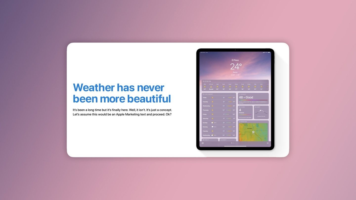 苹果iPad仍需要一款原生天气App