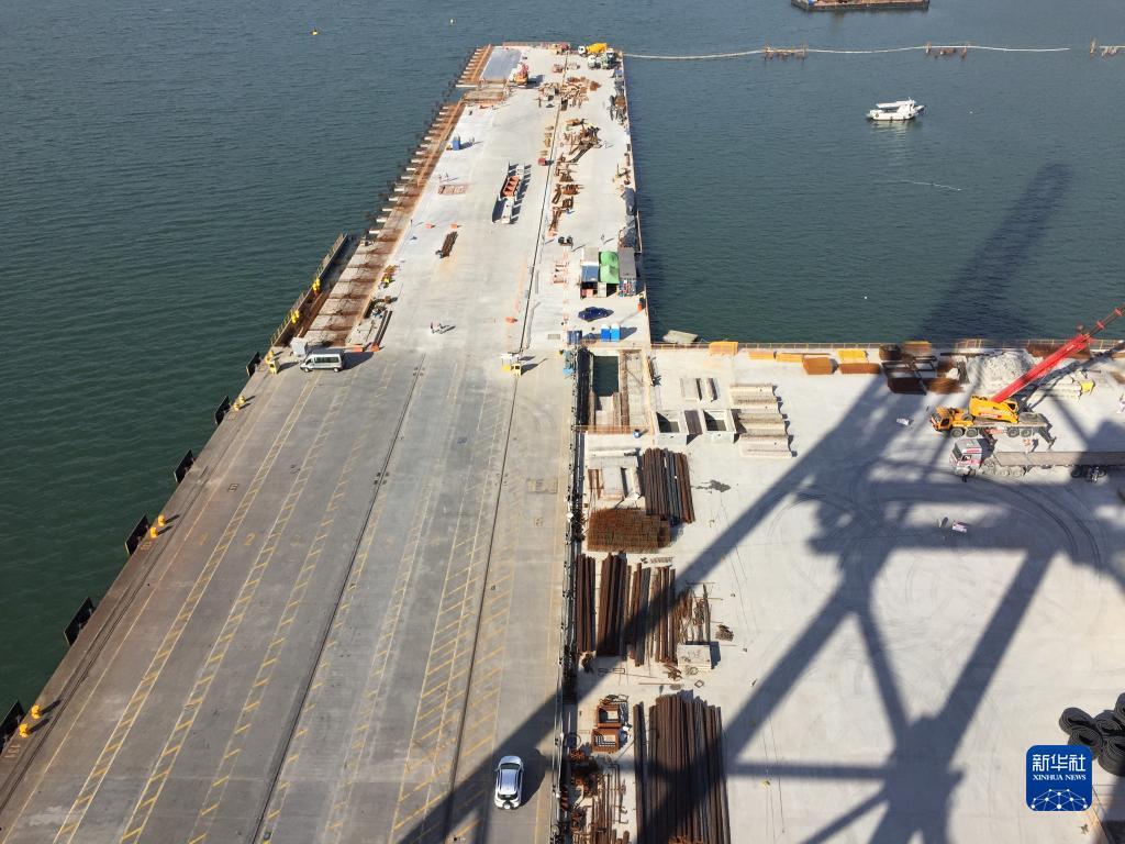 这是2018年8月27日拍摄的巴西巴拉那瓜港TCP码头岸线扩建工程现场。中巴企业深度的合作，帮助巴拉那瓜港焕发出新活力。新华社记者彭桦摄