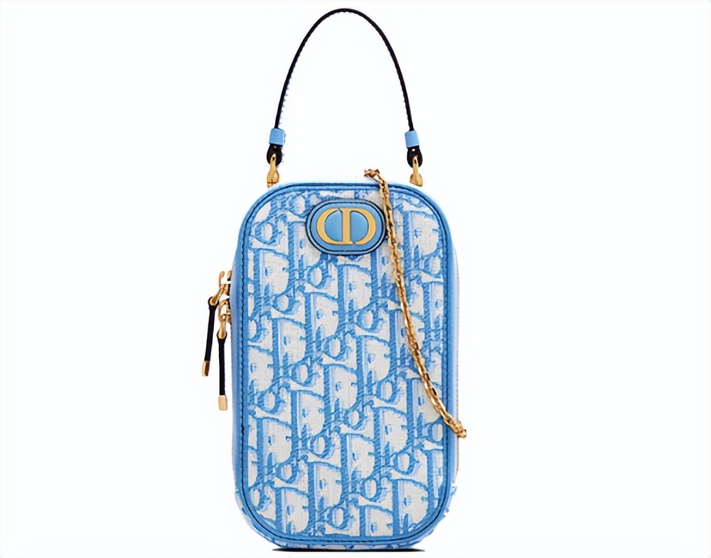 迪奥矢车菊色手机包上线寺库小巧精致又大方