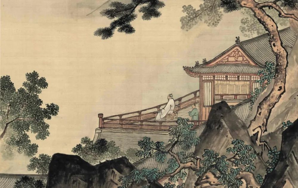 启功 临元孙君泽山水(局部)