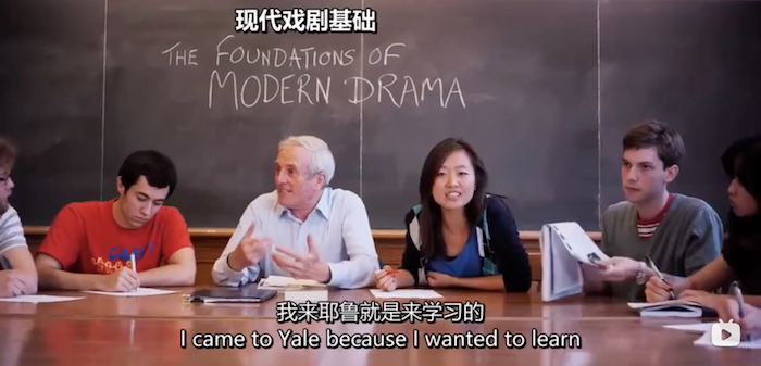 耶鲁大学2010年宣传片“这是我选择耶鲁的原因”（That’s Why I Chose Yale）中展现的耶鲁本科生研讨课情形