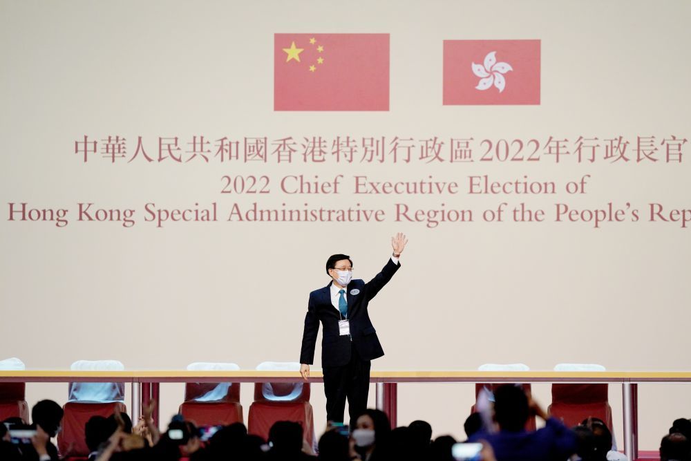5月8日，李家超当选香港特别行政区第六任行政长官人选。新华社记者 王申 摄