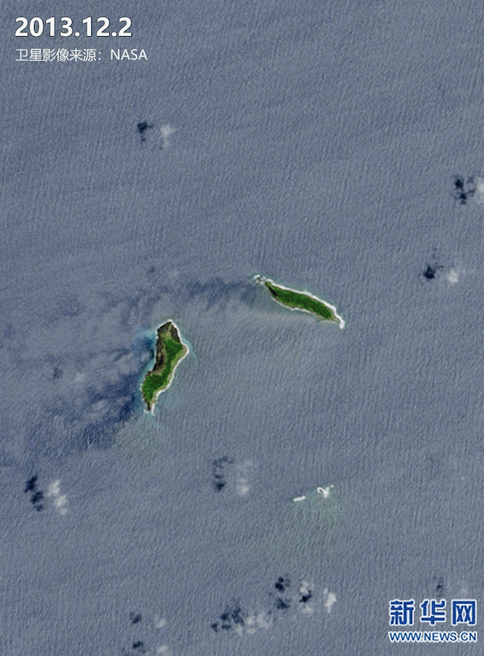 卫星影像见证洪阿哈阿帕伊火山岛变化。