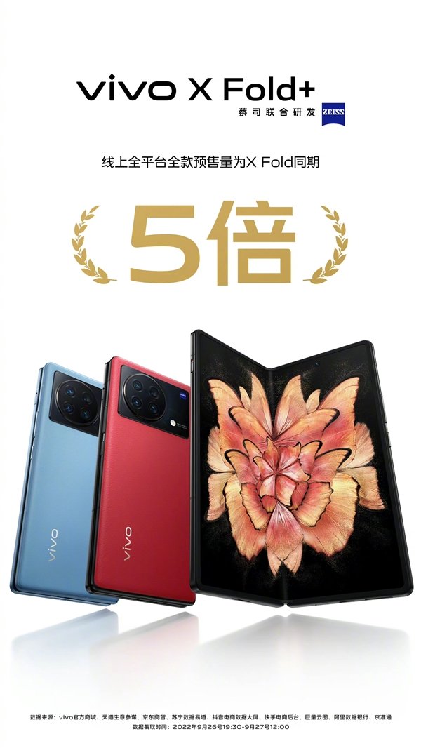 折叠屏手机天花板 vivo X Fold+明天首销：9999元供不应求
