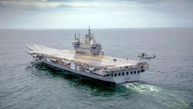 印度首艘国产航母“维克兰特”号 图：俄罗斯卫星通讯社