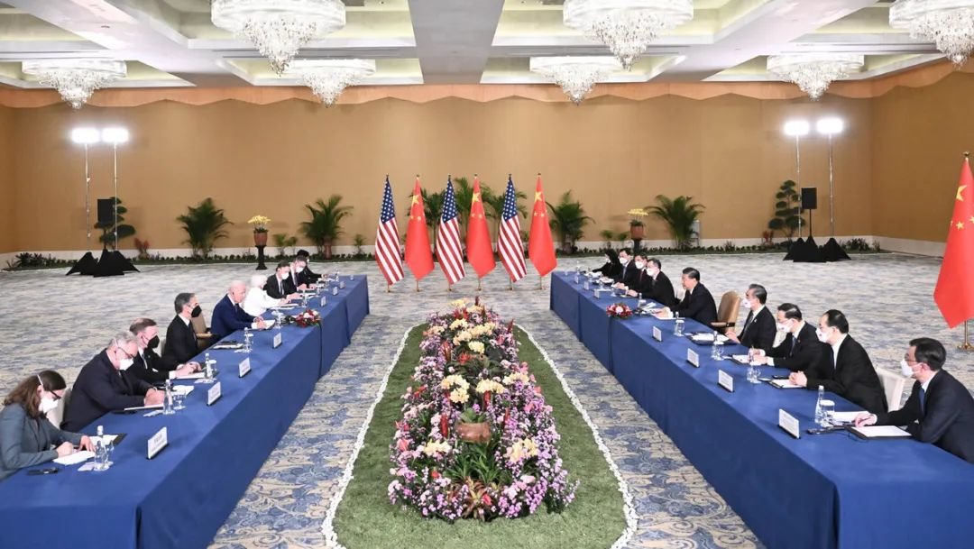 ▲2022年11月14日，中美领导人在印尼G20会议期间举行会晤。