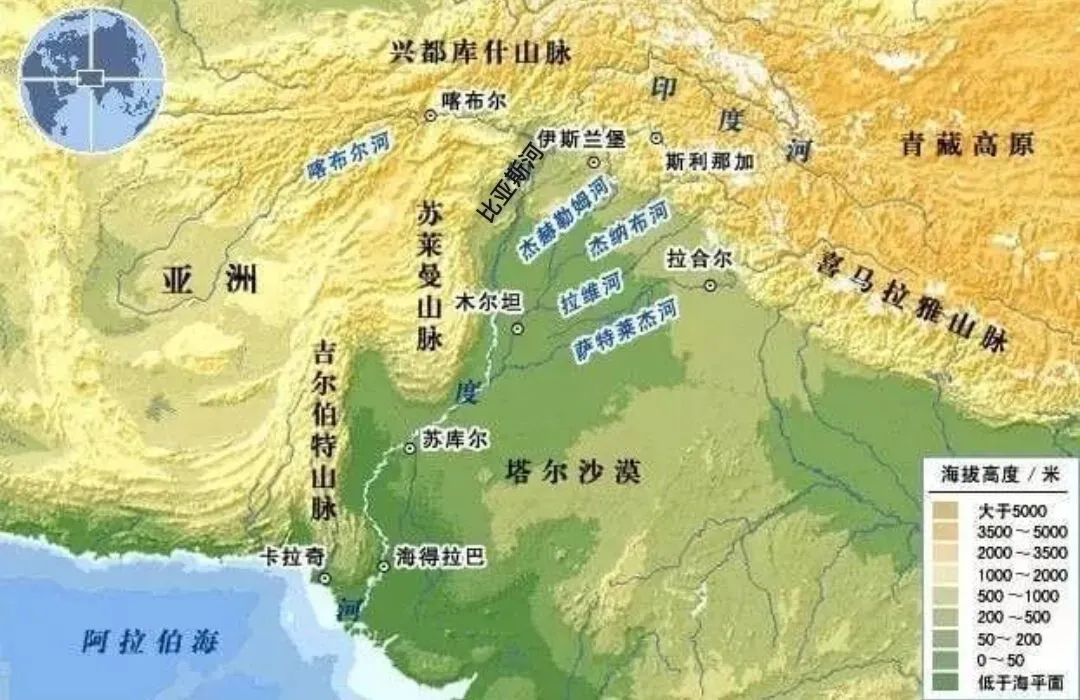▲印度河流域地理位置