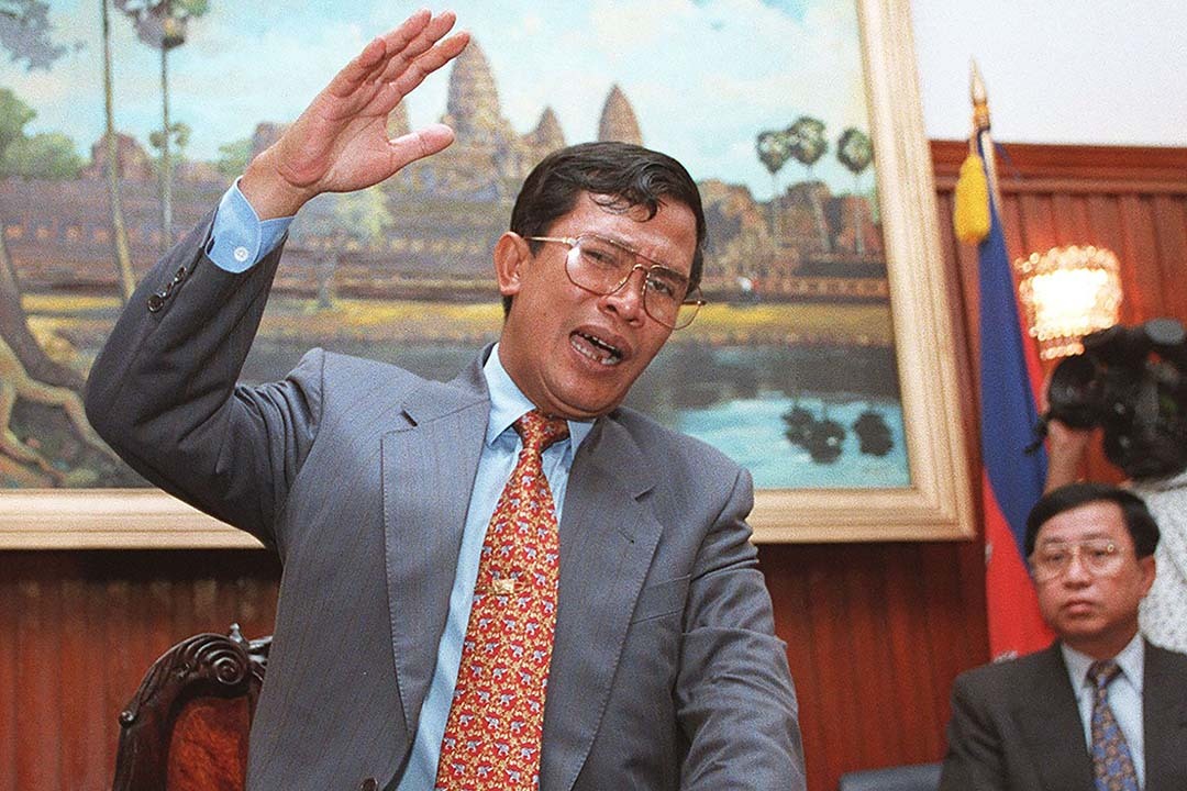 当地时间1997年7月10日,柬埔寨金边,时任柬埔寨第二首相洪森。