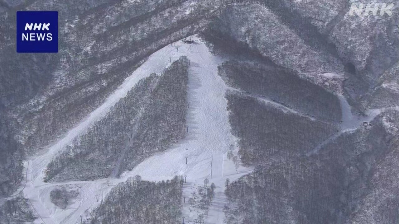 事发滑雪场，NHK报道配图