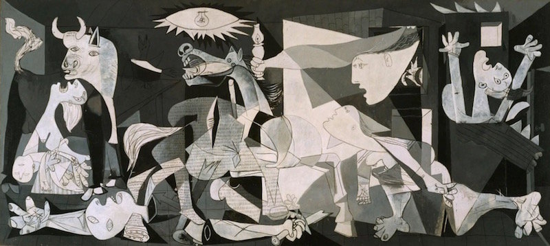 毕加索《格尔尼卡（Guernica）》描绘了一个村庄被空袭后的痛苦