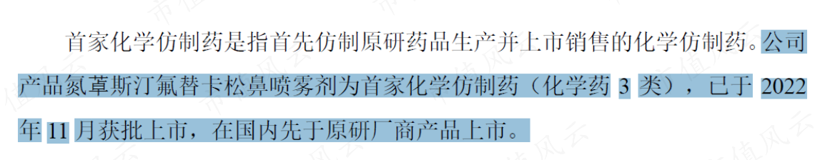 (来源:长风药业招股书)