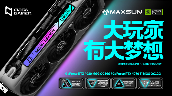 铭瑄发布旗舰级MGG RTX 4080、4070 Ti:丧心病狂5风扇、9热管