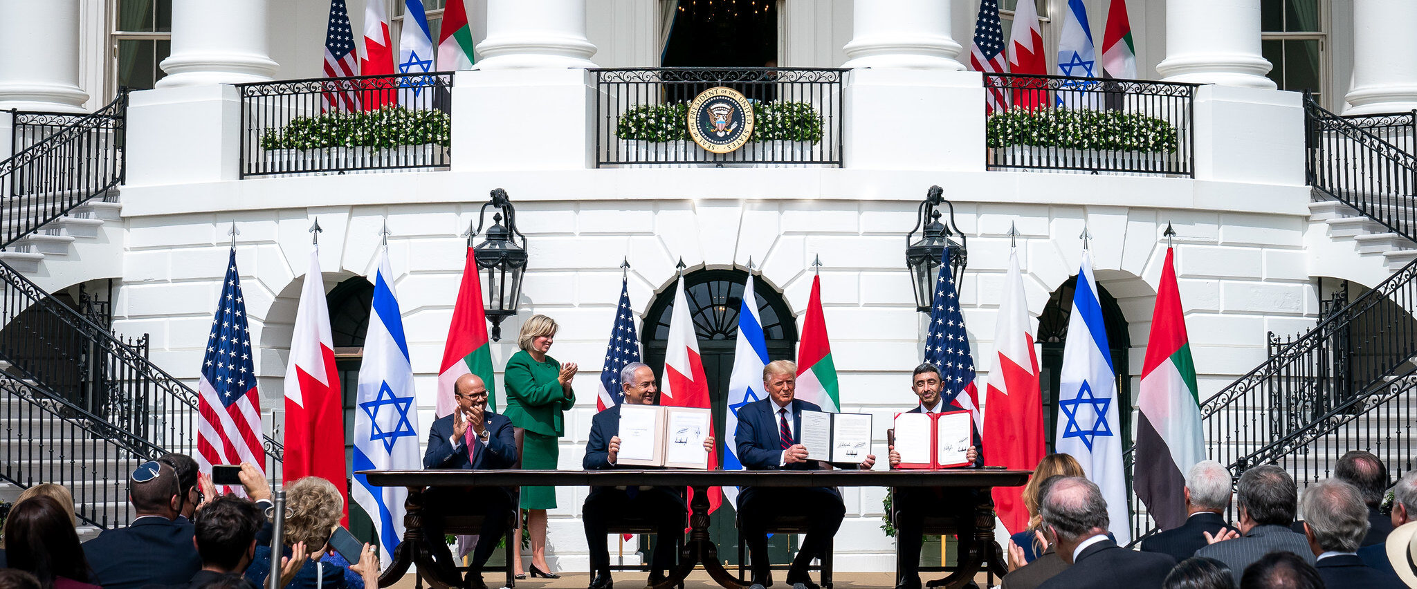 《亚伯拉罕协议》签署现场，这一协议曾被认为“改变中东格局的历史性协议”