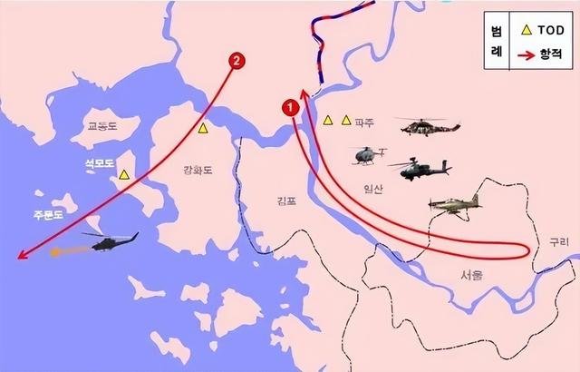 韩联合参谋本部向国会国防委员会提交的朝鲜无人机航迹图于去年12月28日曝光。