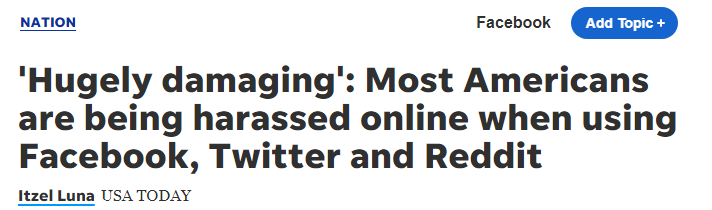 《今日美国报》网站报道截图