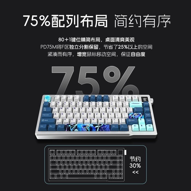 国风再添新品!玄派新品玄熊猫PD75M铝坨坨键盘双十二首发上市