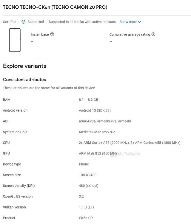 传音Tecno Camon 20系列曝光:Pro机型配联发科Helio G99