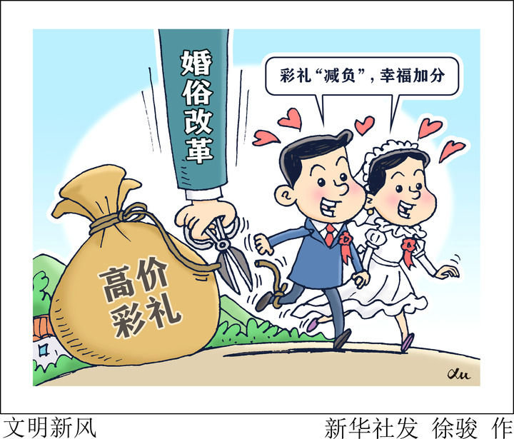 结婚彩礼漫画图片