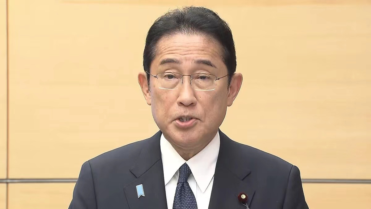 岸田文雄24日发表言论，日媒报道配图