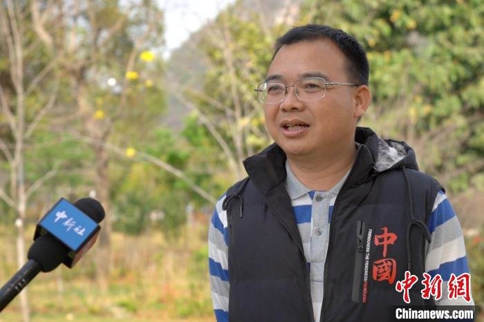 图为谢桃结接受中新网记者采访。 韦国政 摄