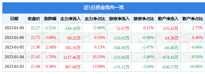 四川双马（000935）1月9日主力资金净卖出248.10万元
