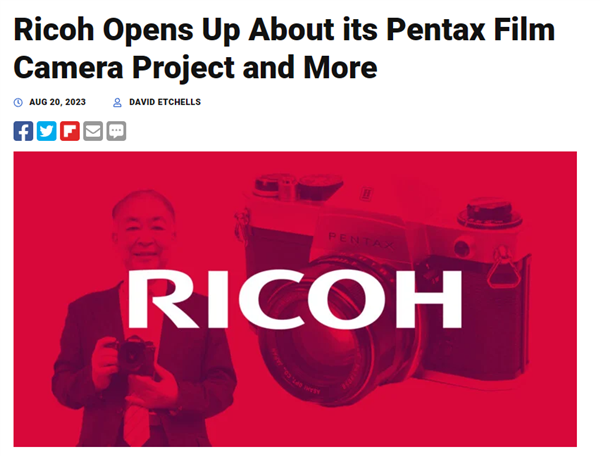 理光宾得胶片机“回归”仍需时间:项目仍处于早期阶段