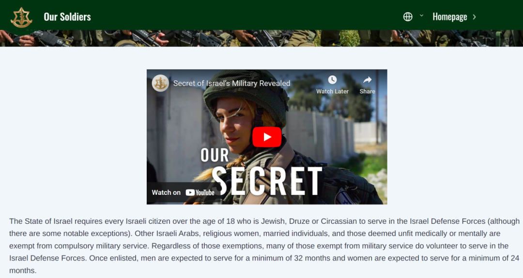 以色列国防军士兵招募首页显示以色列有哪些公民符合义务服兵役的条件。