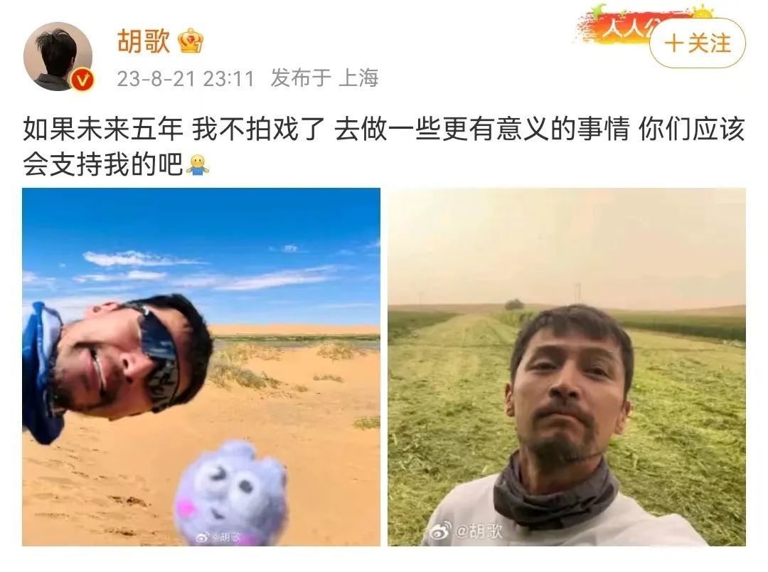 胡歌退圈,发疯才是中年男人的归宿_凤凰网