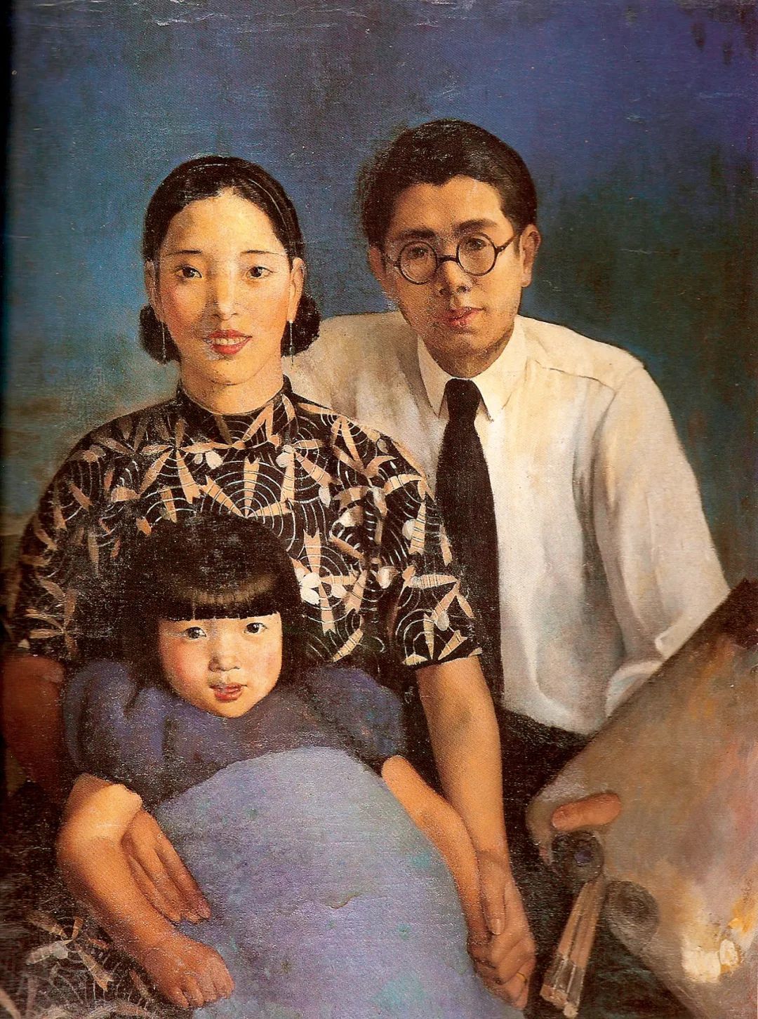 1934年，常书鸿在巴黎画的《画家家庭》。图/受访者提供