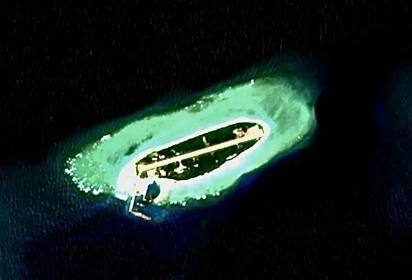 ▲最新太平岛卫星侦照（图片取自台媒）