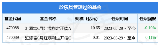 添富年年泰定开混合A基金经理变动：增聘於乐其为基金经理