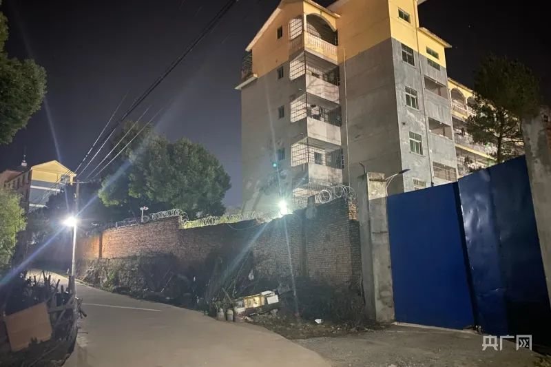 致远中学的侧门与金鸡山区域树林入口仅一墙之隔(央广网记者 胡斐 摄)