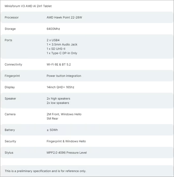 铭凡V3官宣:全球首款锐龙8000二合一笔记本