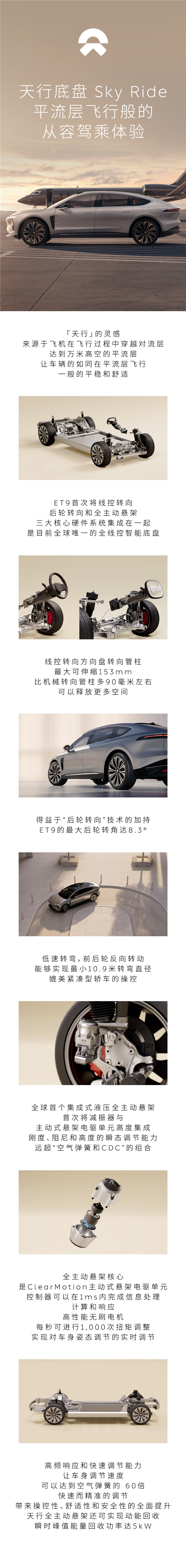 一图了解蔚来天行底盘系统:全球唯一全线控智能底盘系统