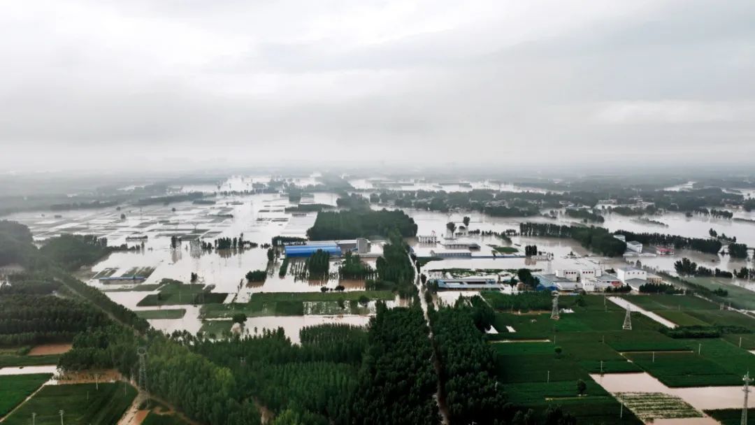 8月1日，河北涿州市，刁窝镇塔照村附近被洪水淹没。摄影/本刊记者 翟羽佳