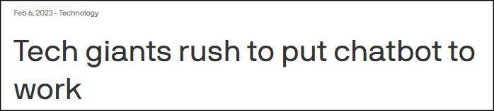 美国Axios新闻网:科技巨头争相加入聊天机器人研发