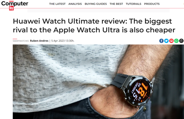 外媒:华为WATCH Ultimate是Apple Watch Ultra最大的竞争对手