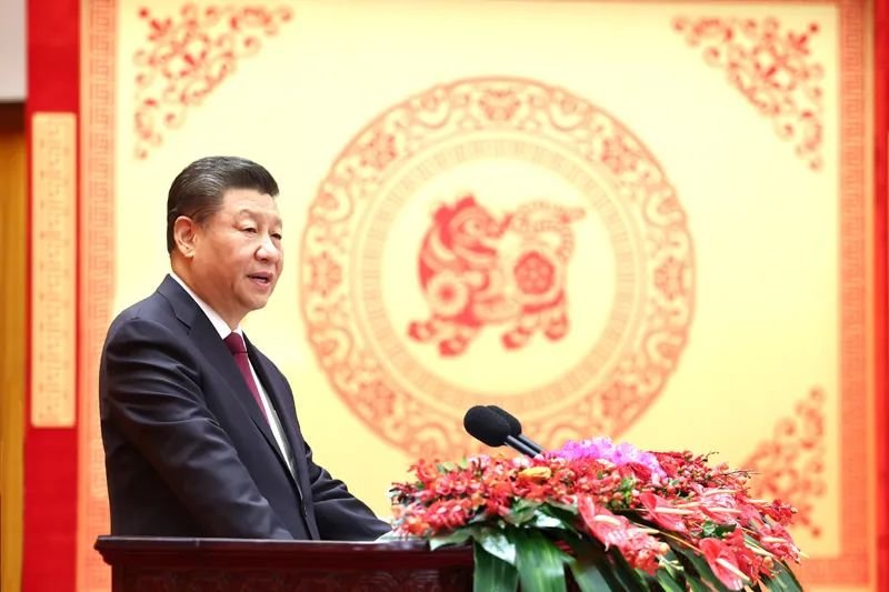 2023年1月20日，中共中央、国务院在北京人民大会堂举行2023年春节团拜会。习近平发表讲话。新华社记者 李学仁 摄