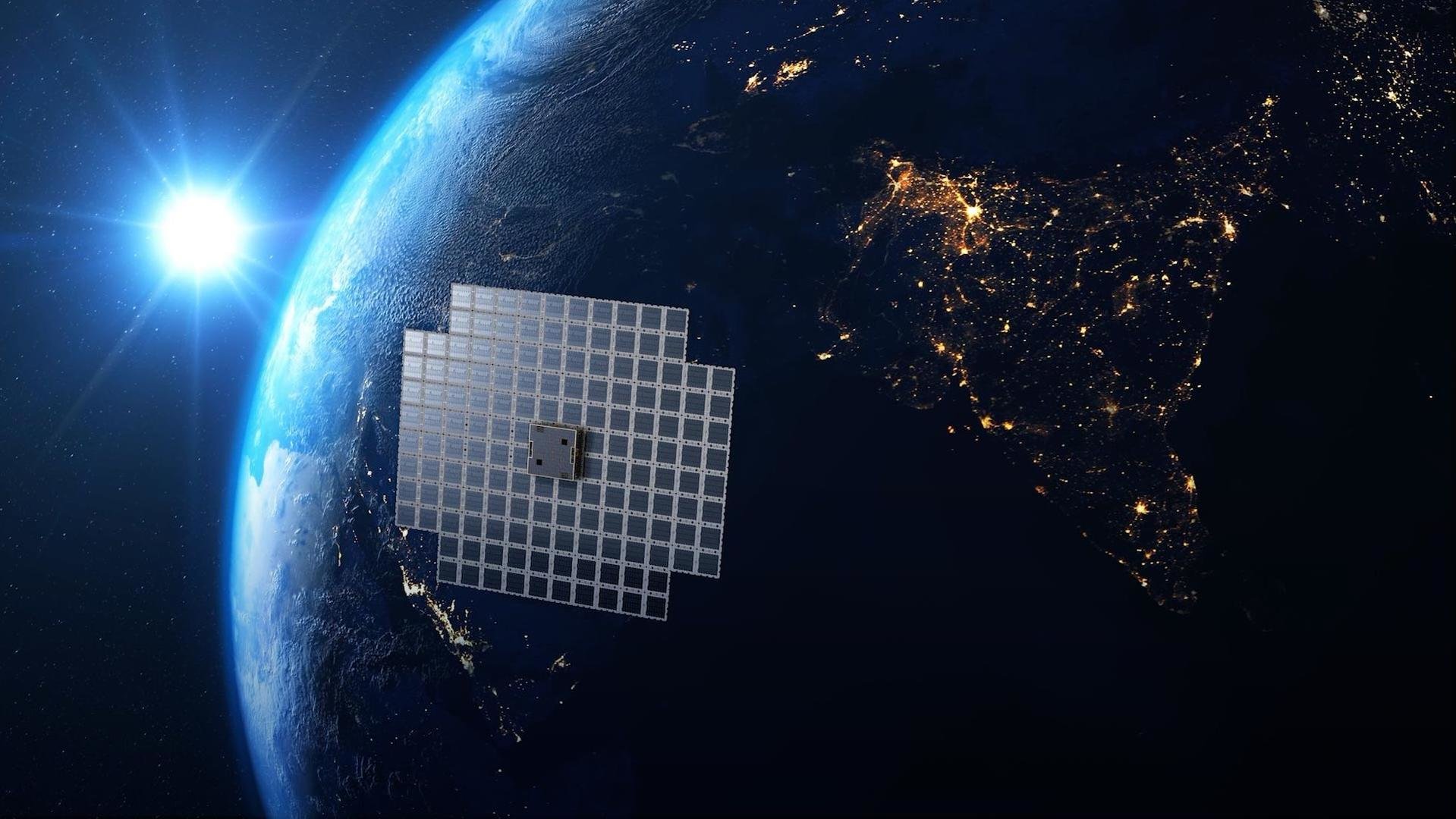 ↑SpaceX公司2022年9月发射的一颗8×8米宽卫星的渲染图