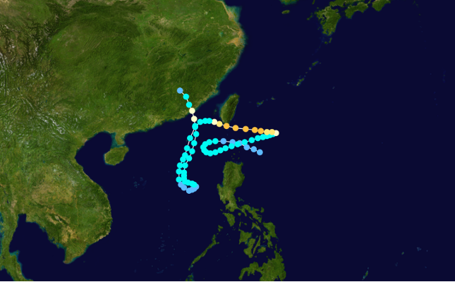 台风奈特路径。图片来源：wikimedia