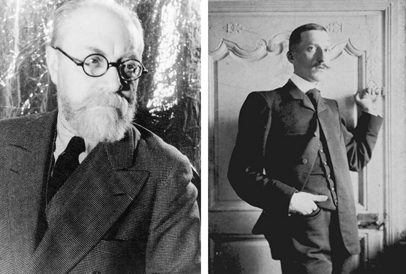 左：卡尔·范·韦克滕为马蒂斯拍摄的照片；右：1903年的安德烈·德兰