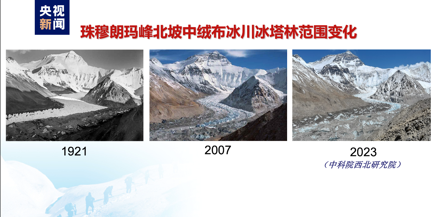 科学家记录的珠峰中绒布冰川冰塔林变化